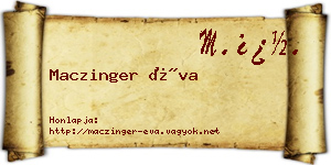 Maczinger Éva névjegykártya